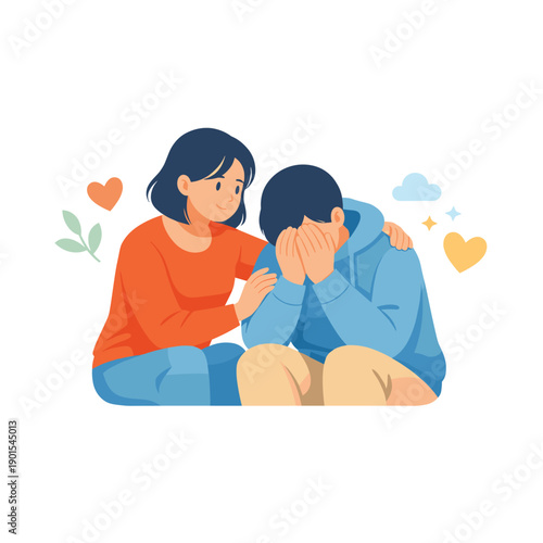 Supportive friend comforting a person in distress