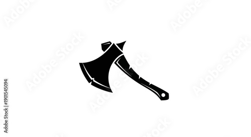 Black axe illustration on white background