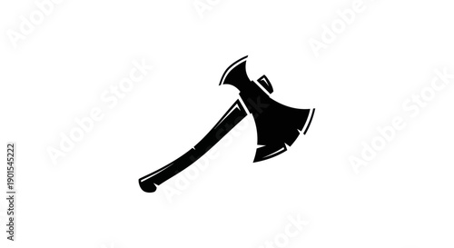 Black axe illustration on white background
