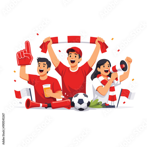 Cheering fans celebrating a soccer match