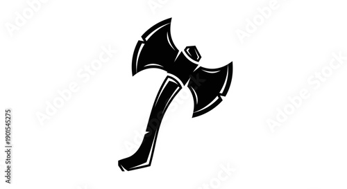 Black axe illustration on white background