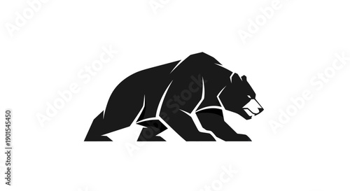 Black bear silhouette against white background