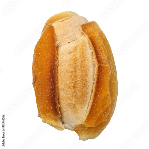 Photos Freshly baked bread roll isolated, showcasing a golden crust and soft interior