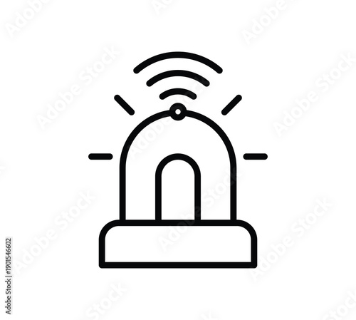Simple Line Icon of Emergency Alert Siren for Safety and Security Use