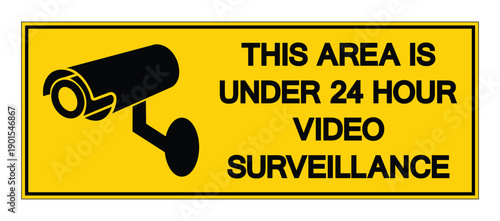 Warning Sign for Video Surveillance with CCTV Camera Graphic