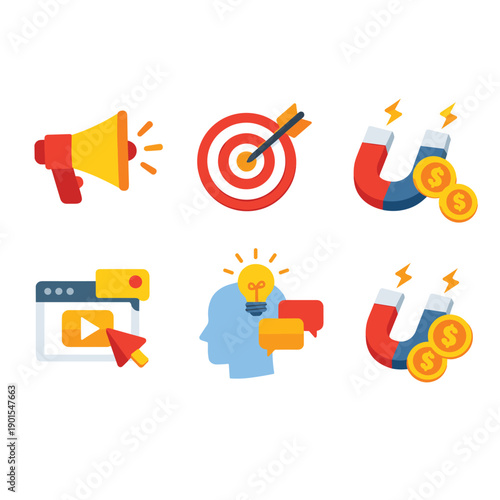 Business Marketing Icons Collection for Strategy