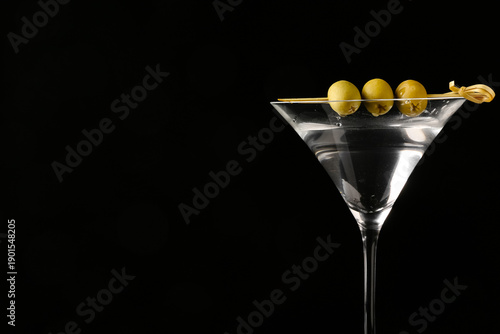 Glass of fresh martini with...
