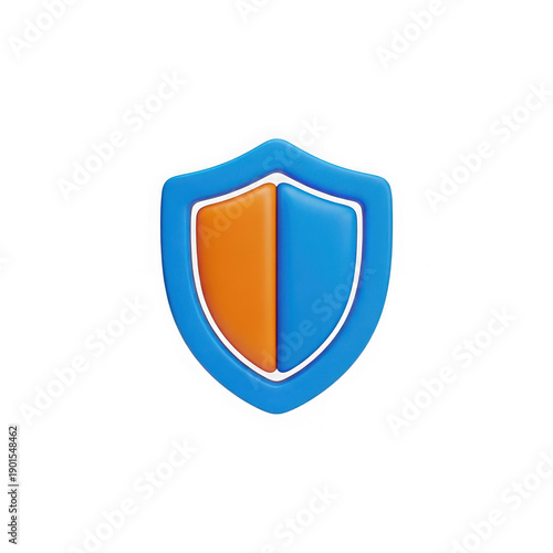 Blue and orange shield icon, 3D render, isolated on black background Free Download Blue and orange shield icon, 3D render, isolated on black background - GFXLoad