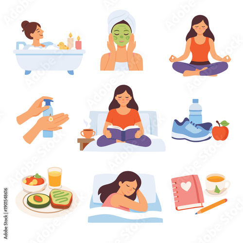 Self-care activities for relaxation and wellness routine