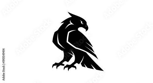 Black bird illustration on white background