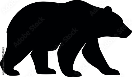Bear Vector Silhouette, Black and White Cricut Design for Crafting and Decals
