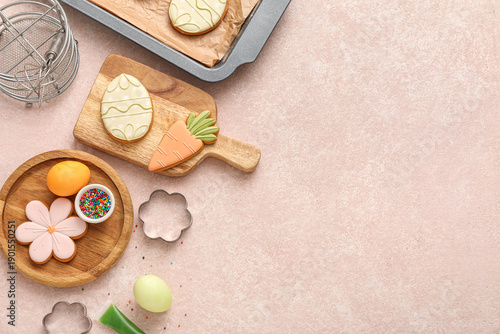 Easter cookies with eggs, i...