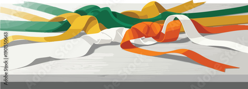 Colorful Fabric Drapery Folds and Creases.