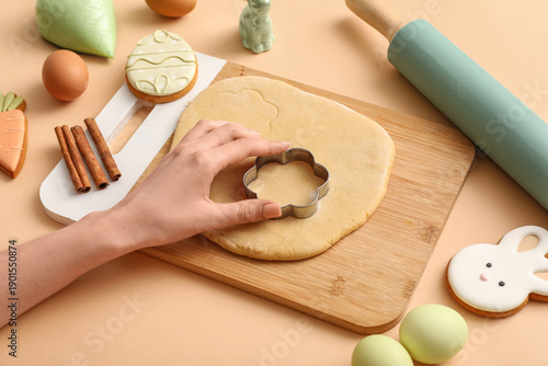 Woman preparing Easter cook...