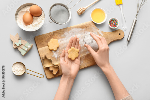 Woman preparing Easter cook...