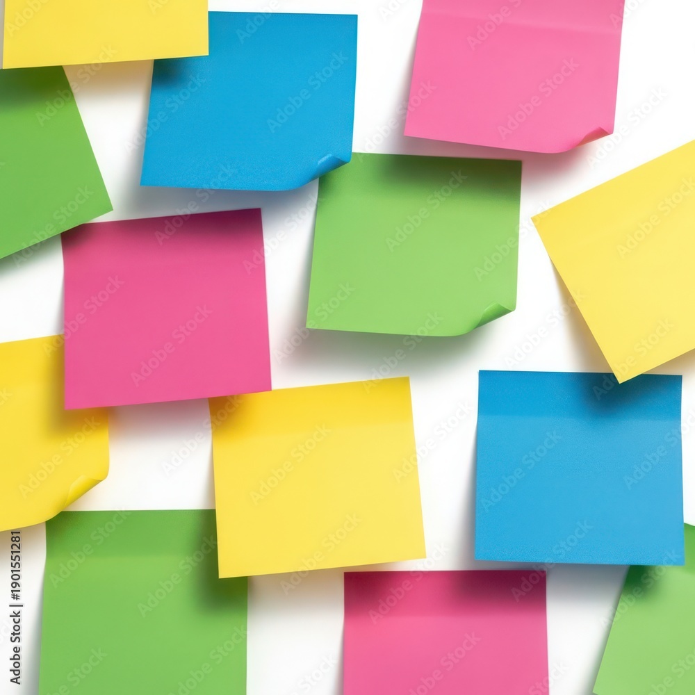 Fototapeta premium Colorful post-it notes arrangement