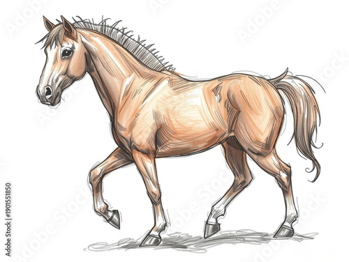 horse isolated on white