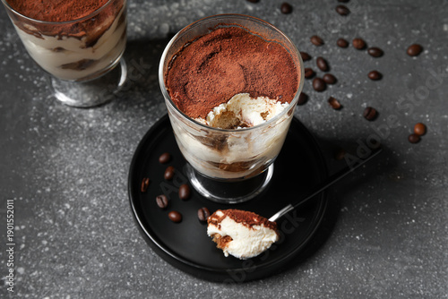 Glasses with sweet tiramisu...