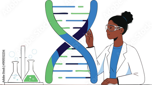 Scientist Examining DNA Structure in Laboratory.