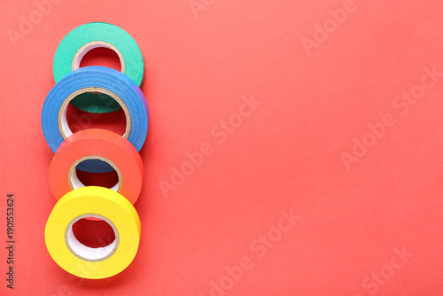 Row of colorful adhesive ta...