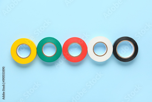 Row of colorful adhesive ta...