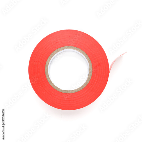 Red adhesive tape roll on w...