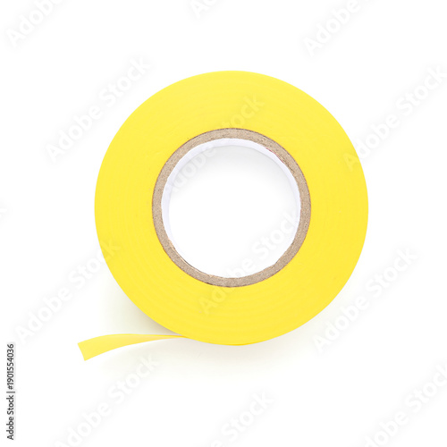 Adhesive tape roll on white...