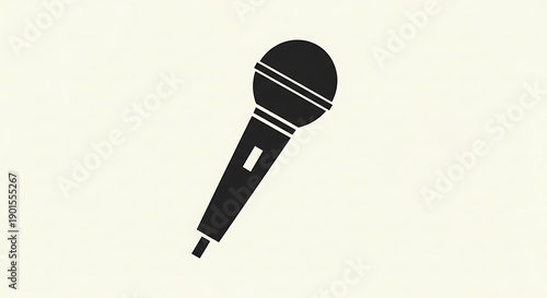 Microphone Icon on White Background.