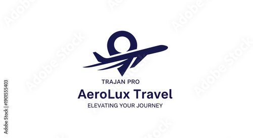 AeroLux Travel logo with airplane and journey elevation concept.