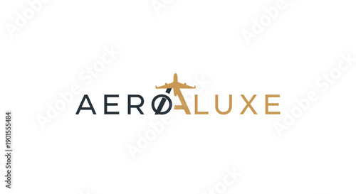 Luxury Aviation Logo Design with Airplane Element.