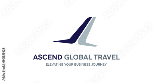Ascend Global Travel corporate business travel agency logo design.