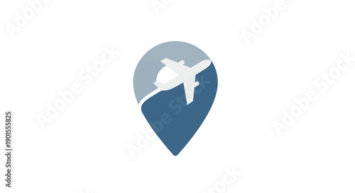 Aeroplane Location Pin Travel Symbol.