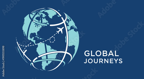 Global Journeys Travel Agency Logo Design Concept.