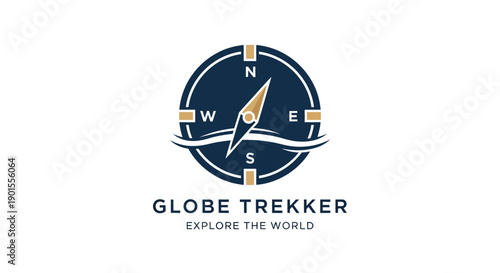Globe Trekker Logo with Compass Navigation Symbol.