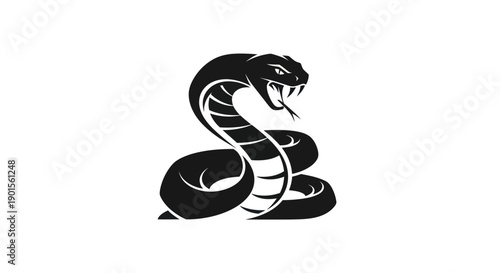 Black cobra snake illustration