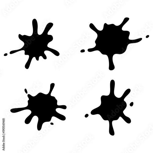 Black Paint Blots and Ink Splashes Collection for Creative Design. Perfect for creative design, comic elements, posters, stickers, branding, backgrounds