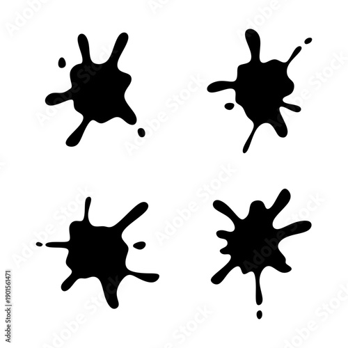Black Paint Blots and Ink Splashes Collection for Creative Design. Perfect for creative design, comic elements, posters, stickers, branding, backgrounds
