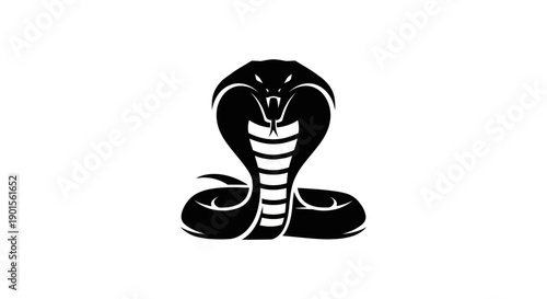 Black cobra snake silhouette isolated