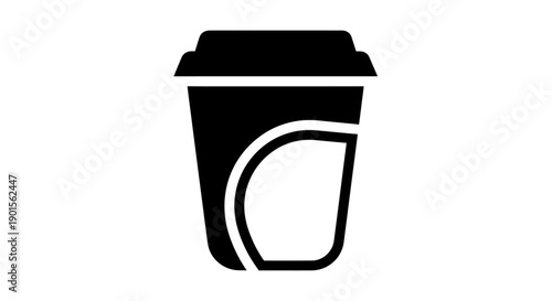 Black coffee cup graphic illustration