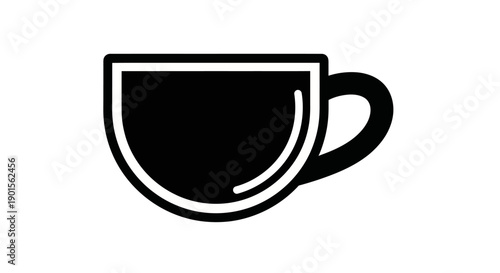 Black coffee cup graphic illustration