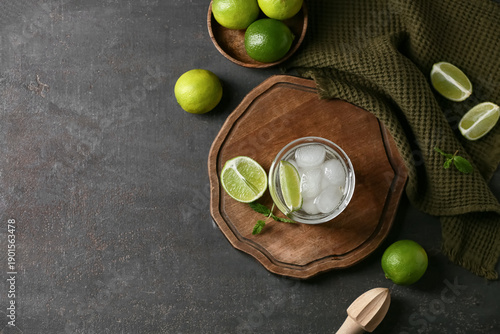 Glass of lime infused water...