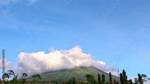 Dramatic Timelapse of Clouds Rolling Over the Peak of Mount Sindoro