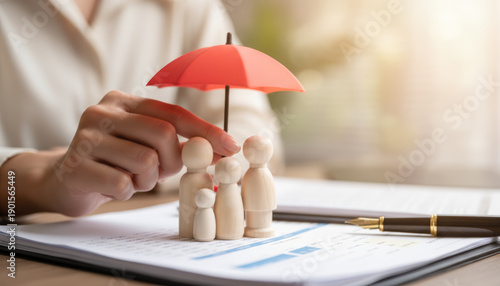 Wallpaper Mural Protecting Family: Insurance, Security, and Financial Planning Concept Torontodigital.ca