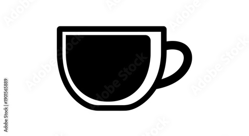 Black coffee cup graphic illustration