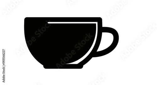 Black coffee cup graphic illustration