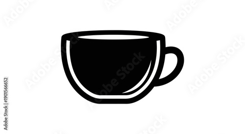 Black coffee cup graphic illustration