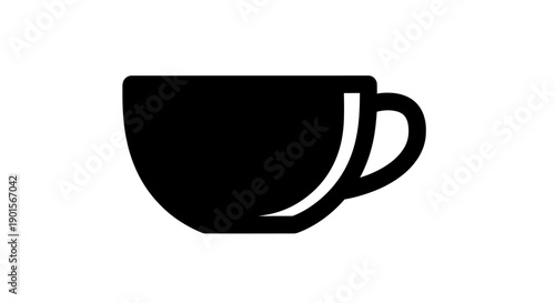Black coffee cup graphic illustration