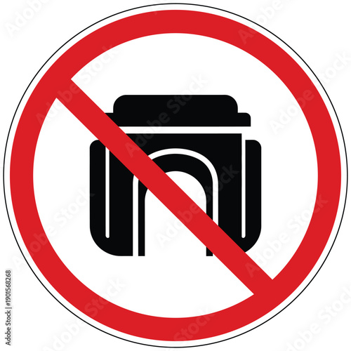 A clear restriction sign indicating no arch monuments or grand entrances are allowed in this zone