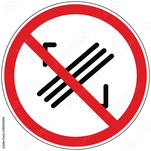 Prohibition sign indicating no stripes or specific line patterns allowed in a designated area or design