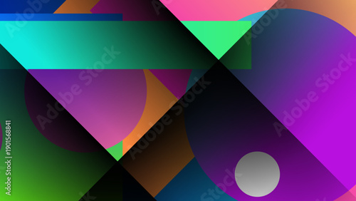 Abstract composition perfect for graphic design projects, backgrounds, web design, prints, and modern art concepts needing vibrant geometric elements.